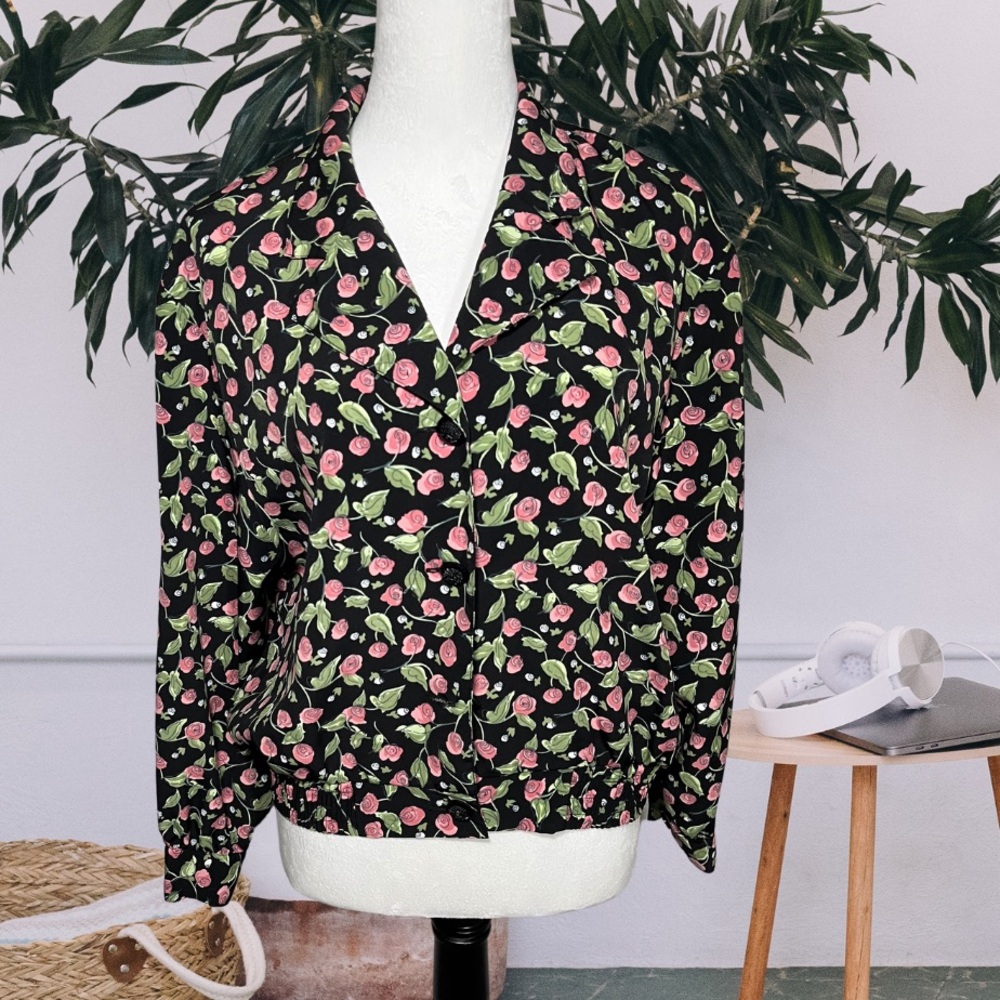 Vintage Floral Button Down Blouse